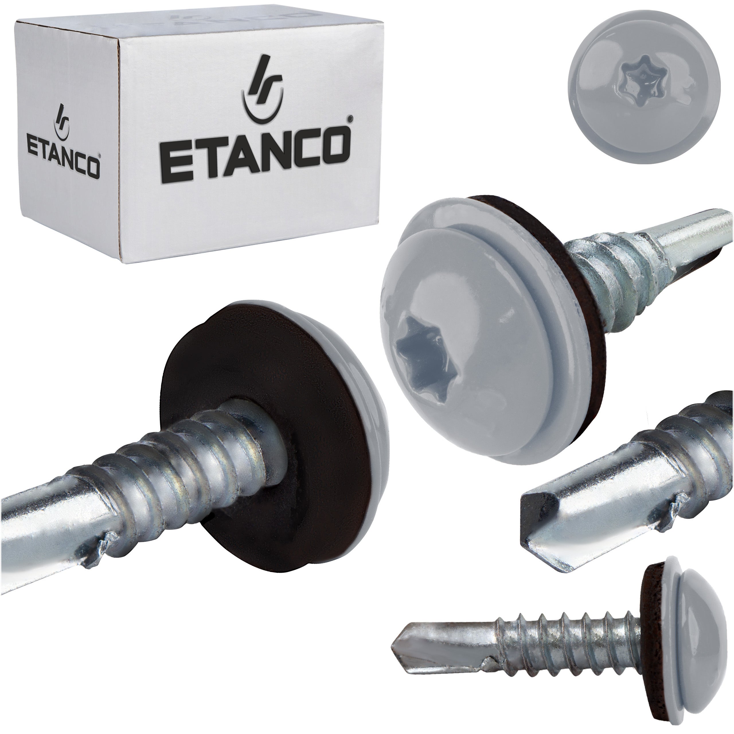 Wkręty samowiercące do metalu Etanco GT5 PH 5,5x25 mm RAL 9006 250szt