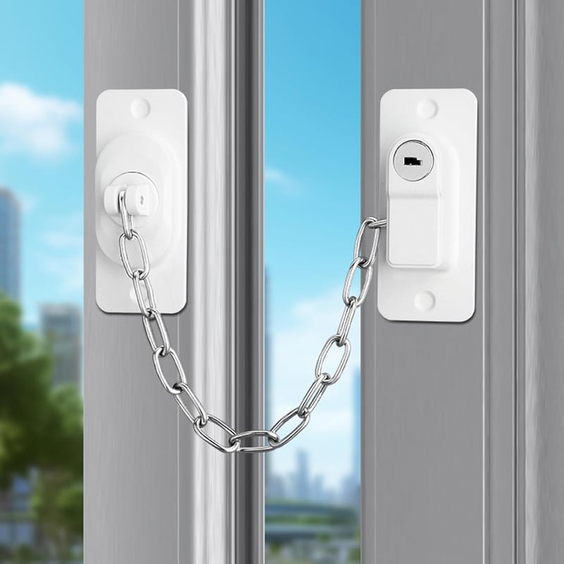Blokady okienne zabezpieczające przed dziećmi, łańcuchy do drzwi bez wiercenia, regulowane blokady okienne zabezpieczające dzieci i zwierzęta