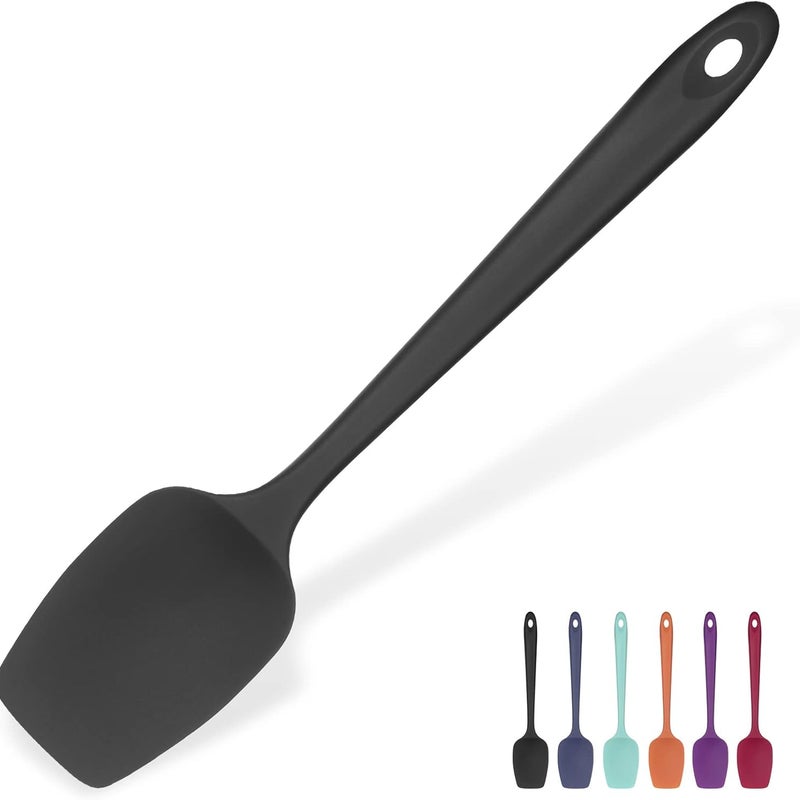 duża czarna silikonowa szpatułka 28,9*5,89 cm, elastyczna szpatułka z powłoką nieprzywierającą, odporna na temperaturę do 315℃, narzędzie kuchenne do