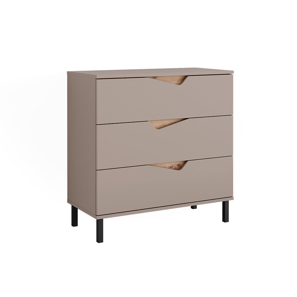 Vicco Kredens Marelle, Greige/Artisan, 80 x 81.2 cm z 3 szufladami