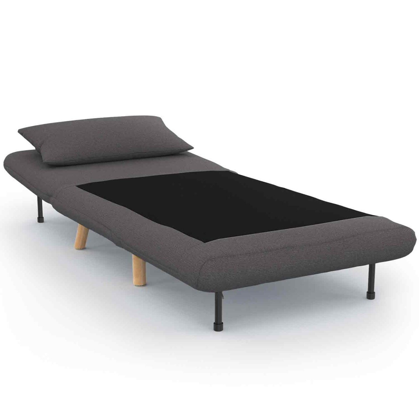 Fauteuil convertible ROMEO lit d'appoint 1 place 80x190 cm tissu gris anthracite - 3