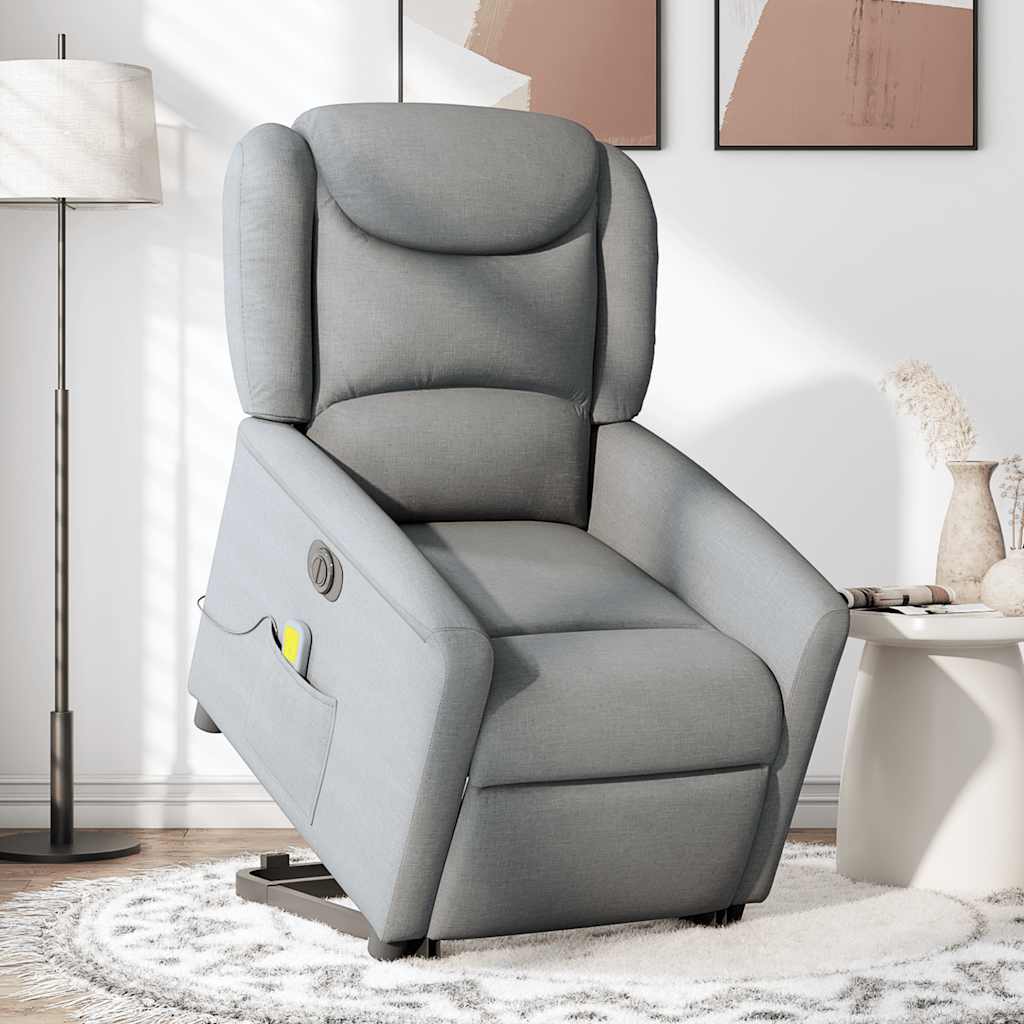 Sillón de salón | silla | sillón de masaje eléctrico reclinable elevable tela gris claro cfw968258