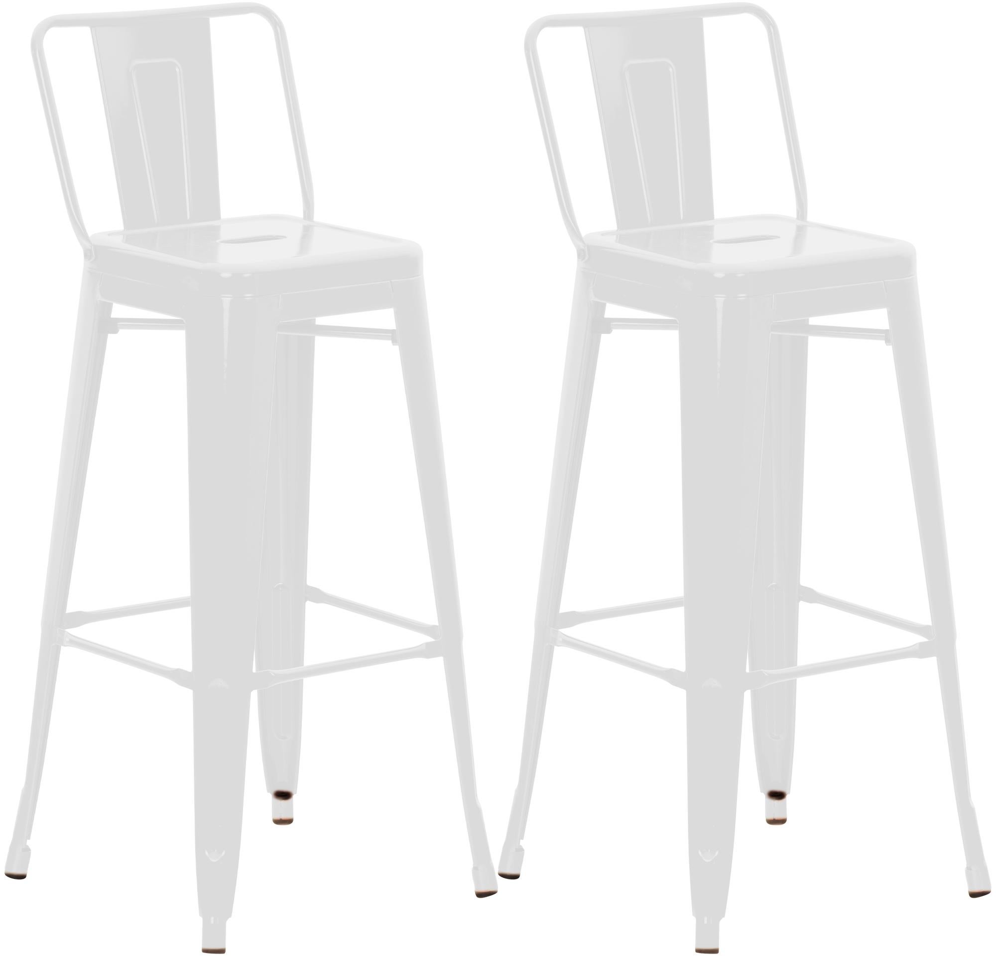 Juego de 2 taburetes de bar mason blancos.
