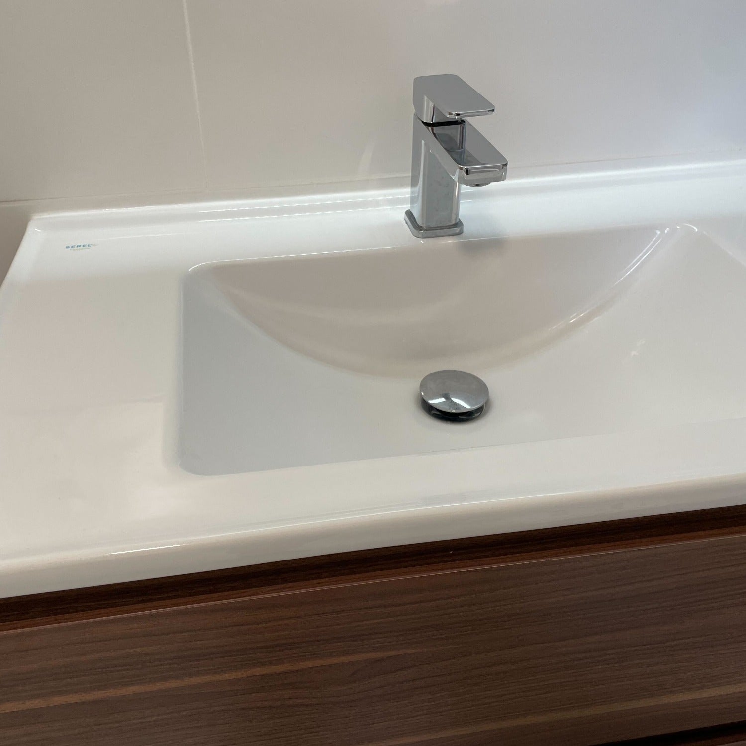 Meuble salle de bain design simple vasque MESSINA largeur 80 cm noyer - 8