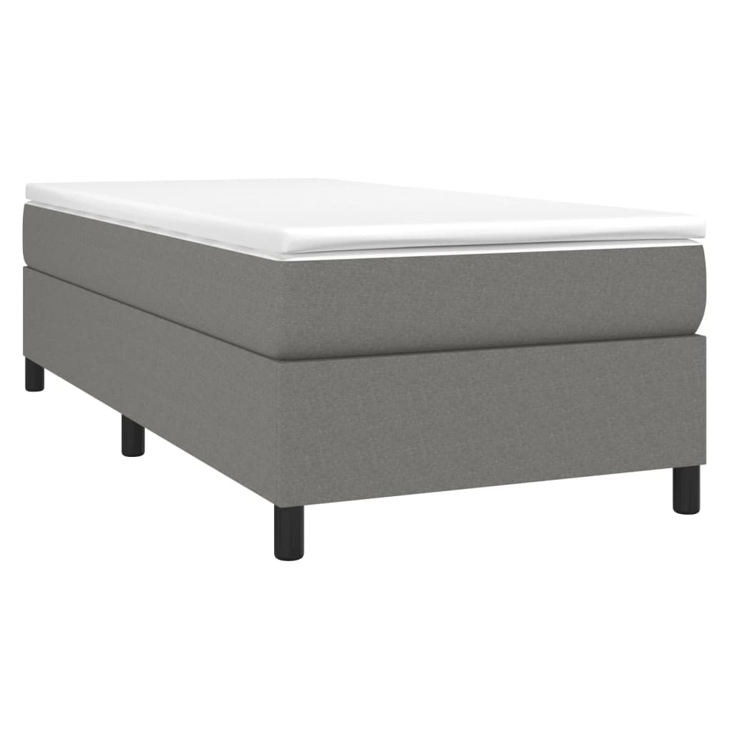 Cadre de lit à lattes en tissu gris foncé, pour la chambre, 100 × 200 cm - 3