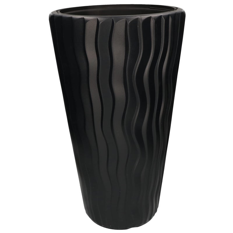 Doniczka 50x30 cm w paski + wkład z uchwytami - Kolor antracyt - KOTARBAU