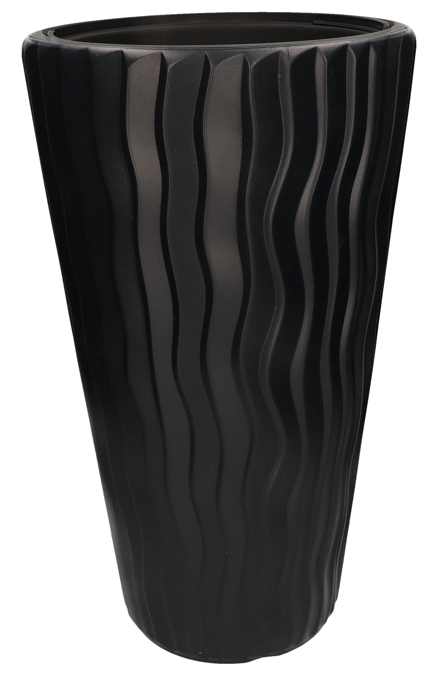 Doniczka 50x30 cm w paski + wkład z uchwytami - Kolor antracyt - KOTARBAU