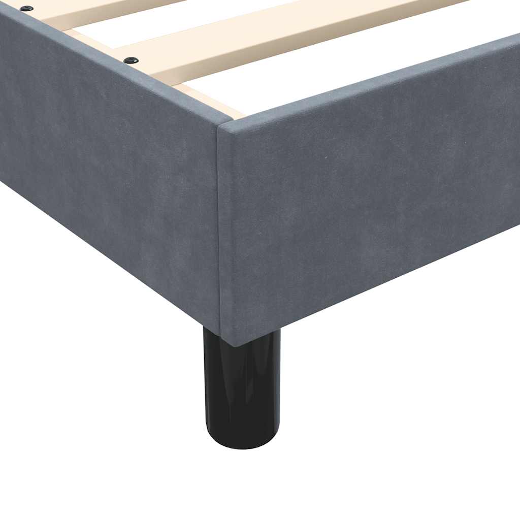 Cadre de lit sans matelas gris foncé 120 x 220 cm velours - 8