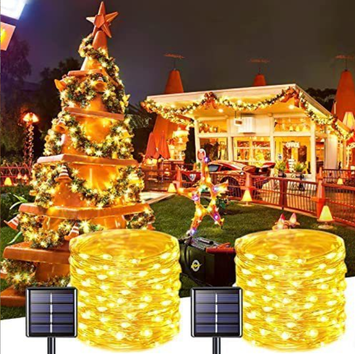 Luci solari per esterni, 200 LED, 8 modalità, 22 m, decorazioni
