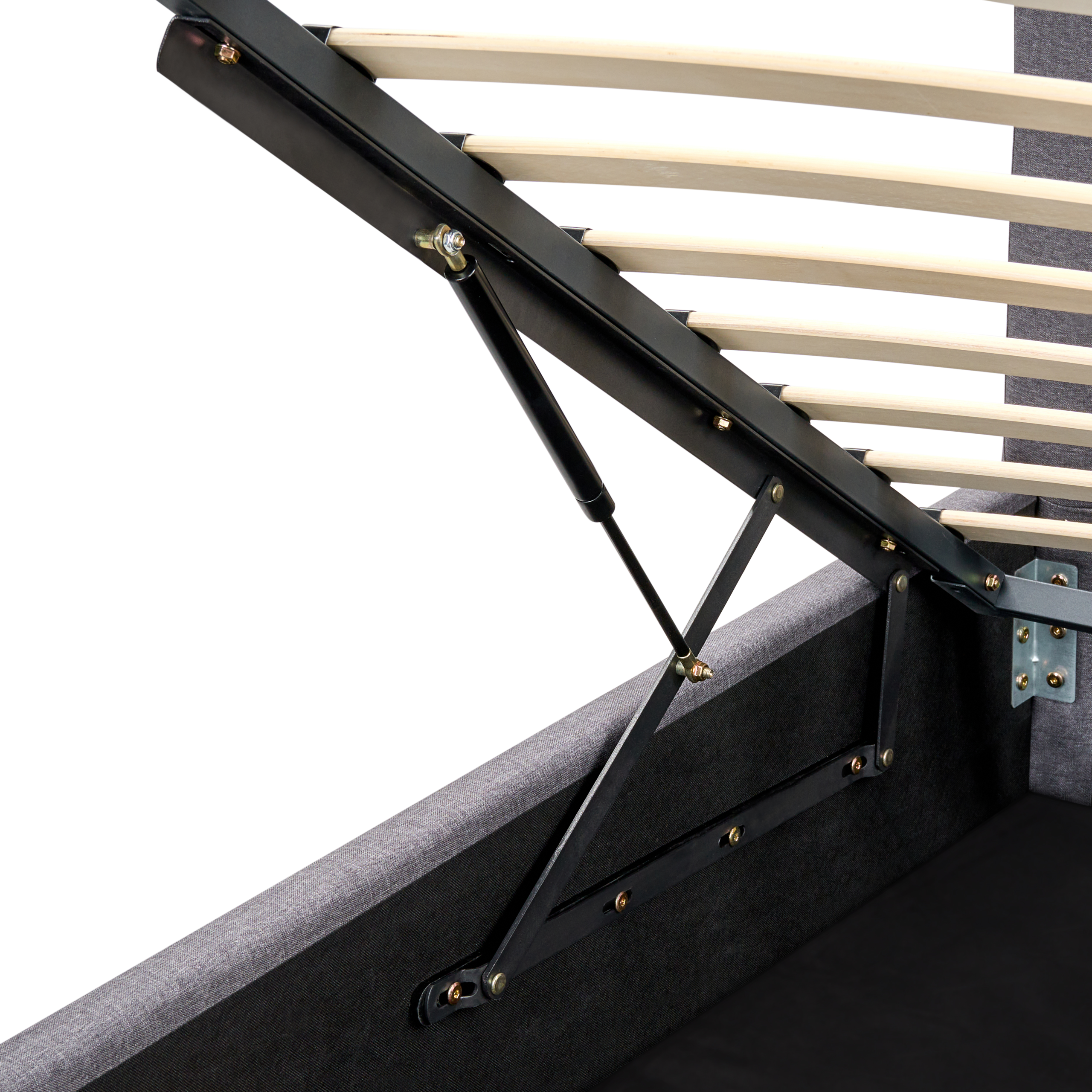 Letto contenitore Tessuto RENNES 180 x 200 cm Grigio scuro - 9