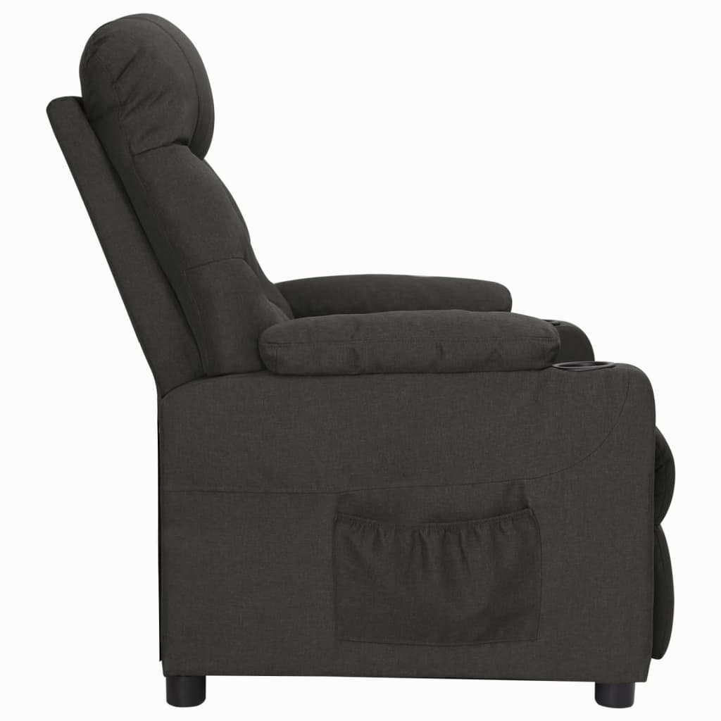 Fauteuil inclinable Noir Tissu vidaXL - 4