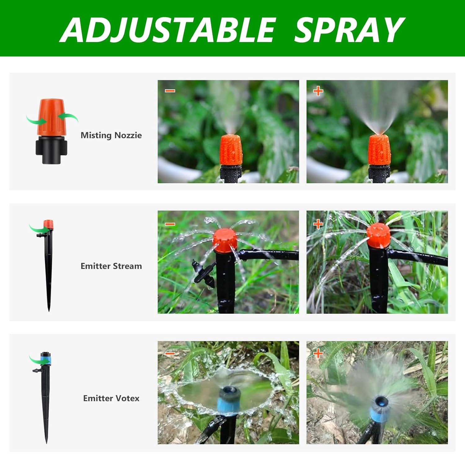Kits d'irrigation goutte à goutte, systèmes d'irrigation goutte à goutte pour jardin, systèmes d'arrosage automatique. Adaptés aux jardins. - 4