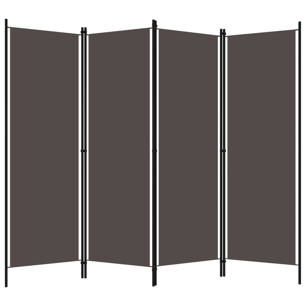 Biombo separador de 4 paneles | biombo divisor | paravientos gris antracita 200x180 cm cfw50394