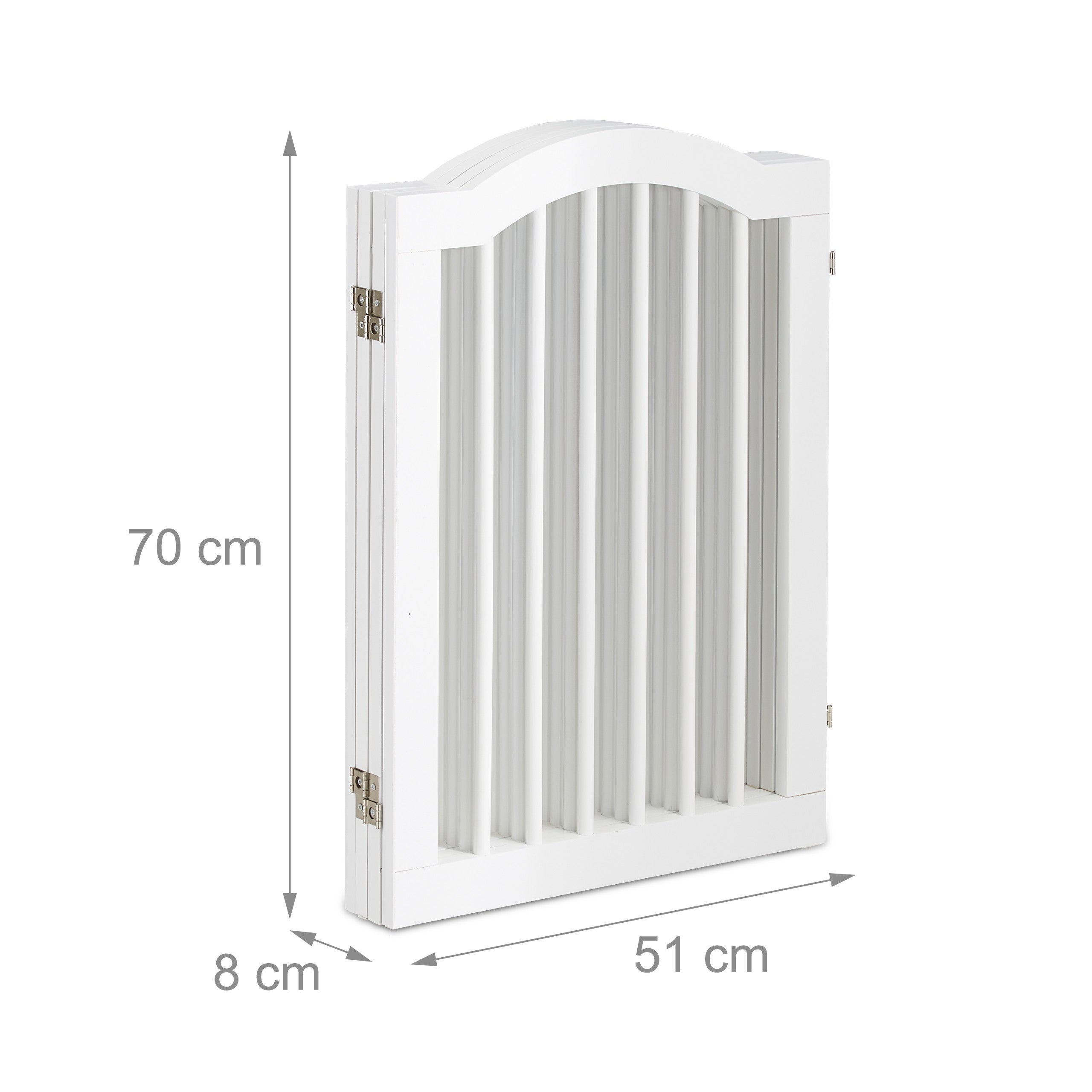 Barrière de Sécurité Non Fixe, Pliable, avec Pieds, H x L : 70 x 205,5 cm, pour Chiens, Blanche, Relaxdays - 5
