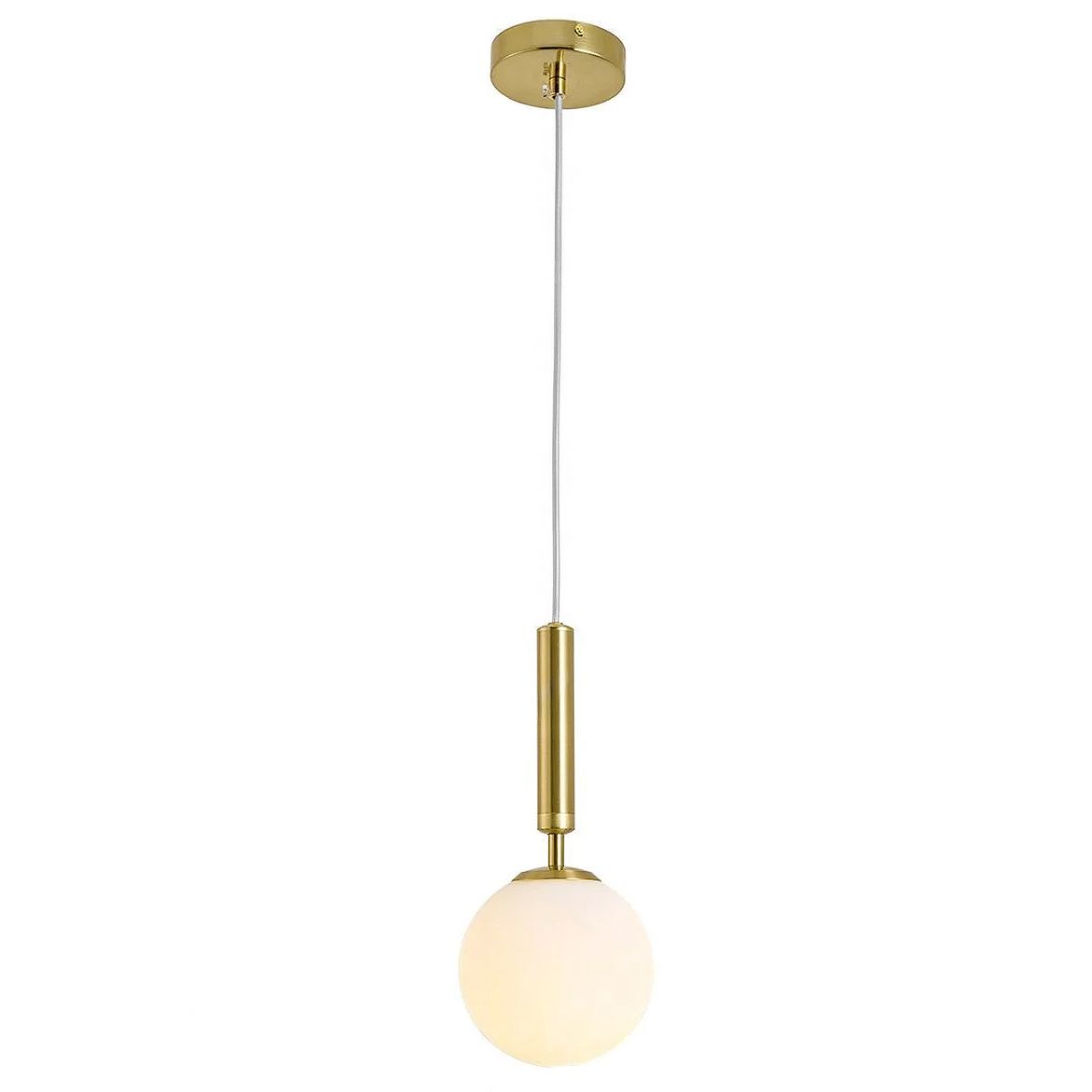 Lampa Sufitowa Wisząca Szklana Kula Toolight G108-1W Złota Biała