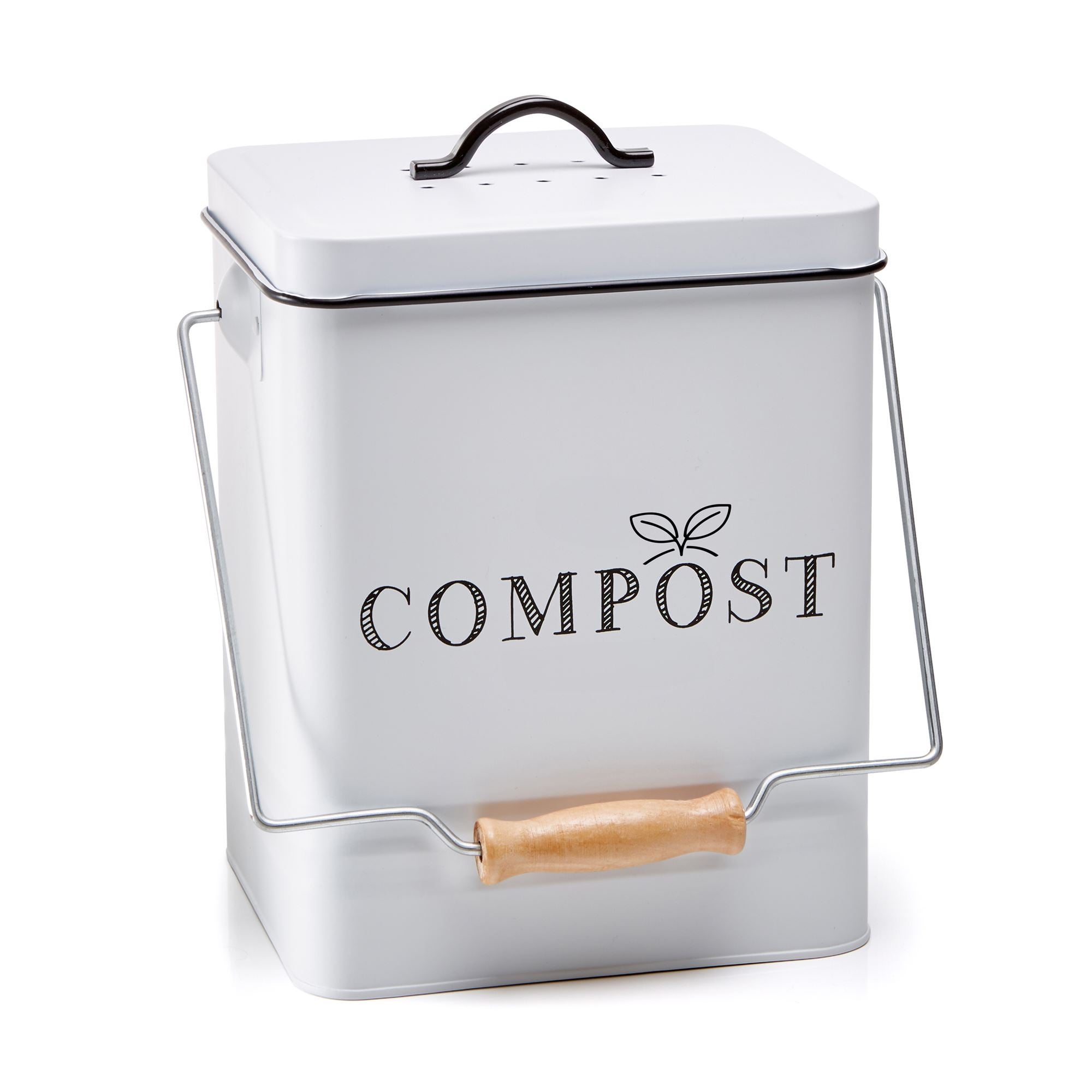 Accessoire cuisine COMPOST POUBELLE DE CUISINE Moyen blanc en métal - 4