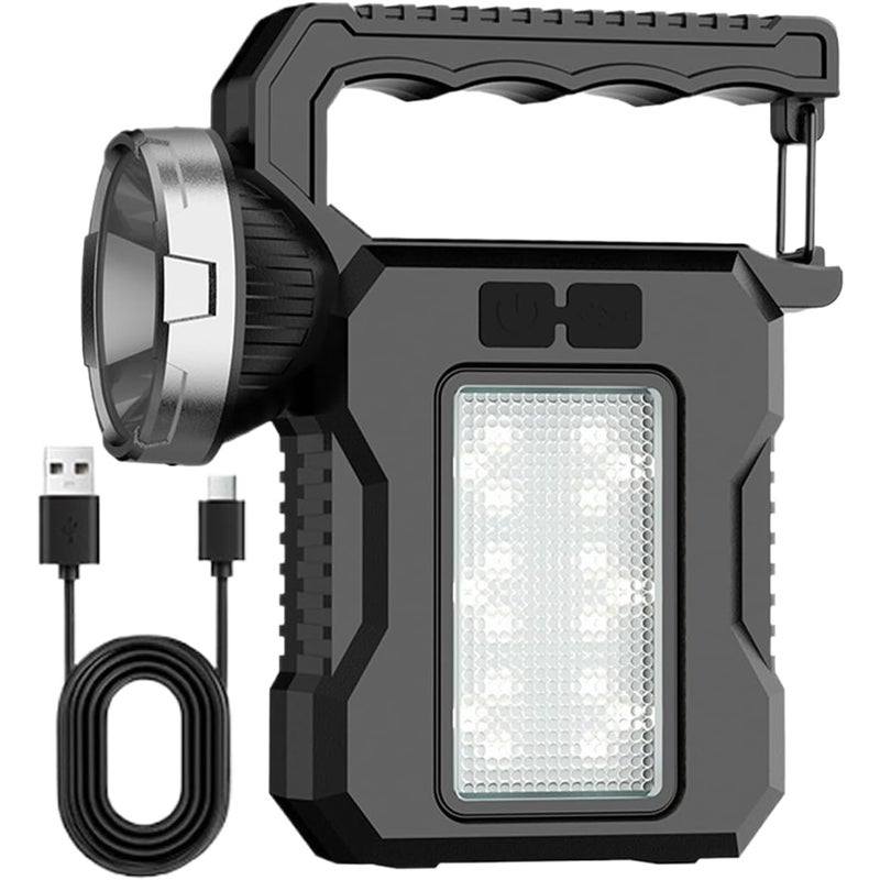Ładowalna latarka solarna LED, wysokiej mocy latarka zewnętrzna, wielofunkcyjna lampa kempingowa do wędrówek pieszych i podróży