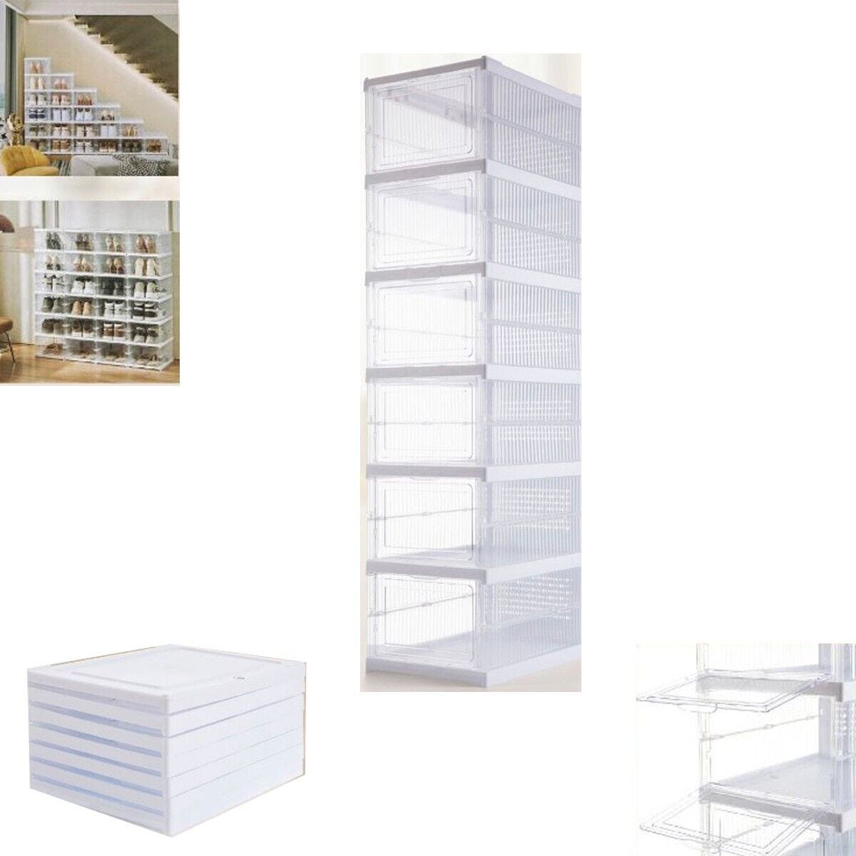 Scatola Porta Scarpe SIC - Cassetto Estraibile, Impilabile, Bianco, Salvaspazio Per Collezione Scarpe - Foto 7