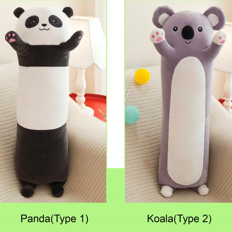 Peluche Coussin Panda Koala 70cm – Long Oreiller Dormir, Câlin Et Déco Kawaii