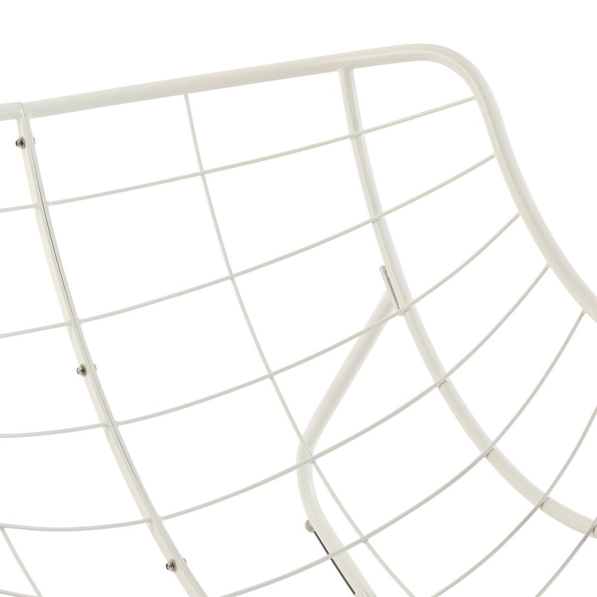 Fauteuil à bascule acier traité époxy PAOPAO beige et blanc - Hespéride - 5