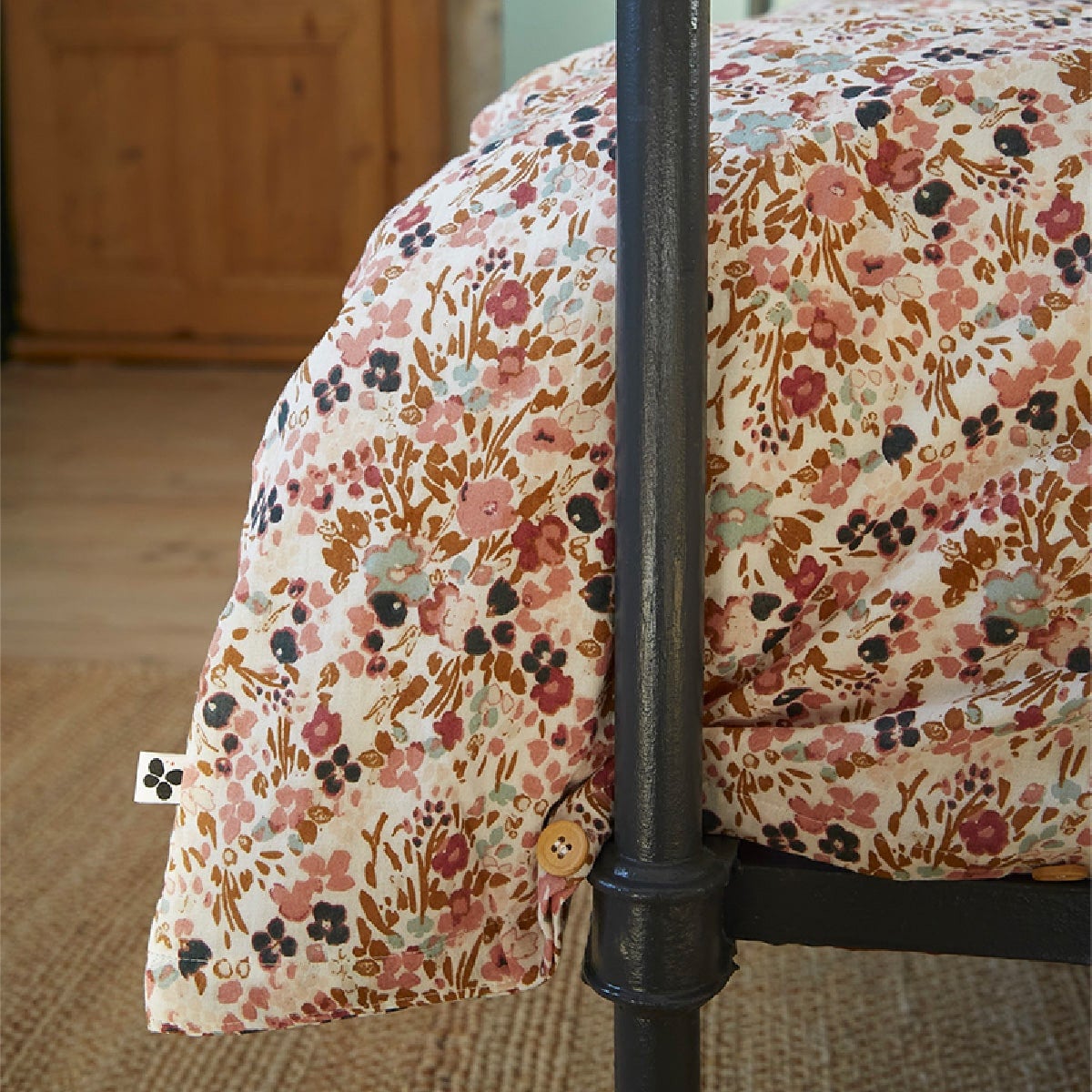 ISIS - Housse de Couette 140x200cm Gaze de Coton Motif Liberty - 5