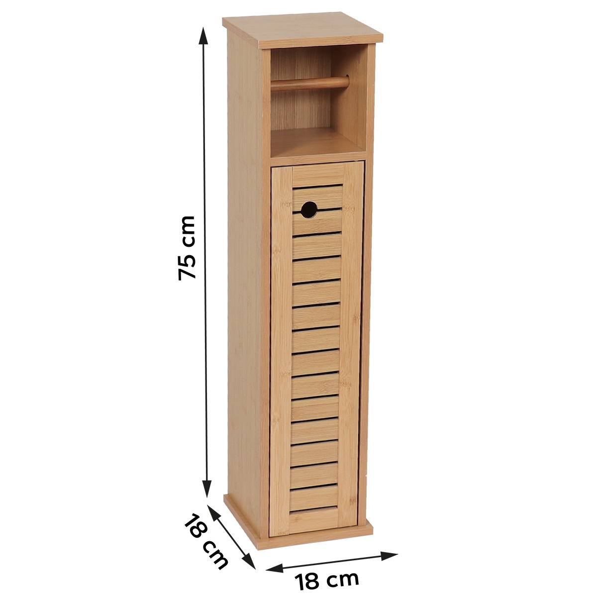 Meuble reserve et derouleur papier wc bambou et mdf - trinidad - Tendance - 3