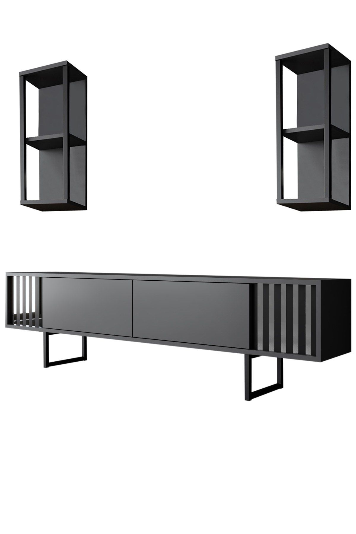 Menzzo Soporte De Tv Moderno Con Estantes Flotantes Chrome Line , Leroy Merlin