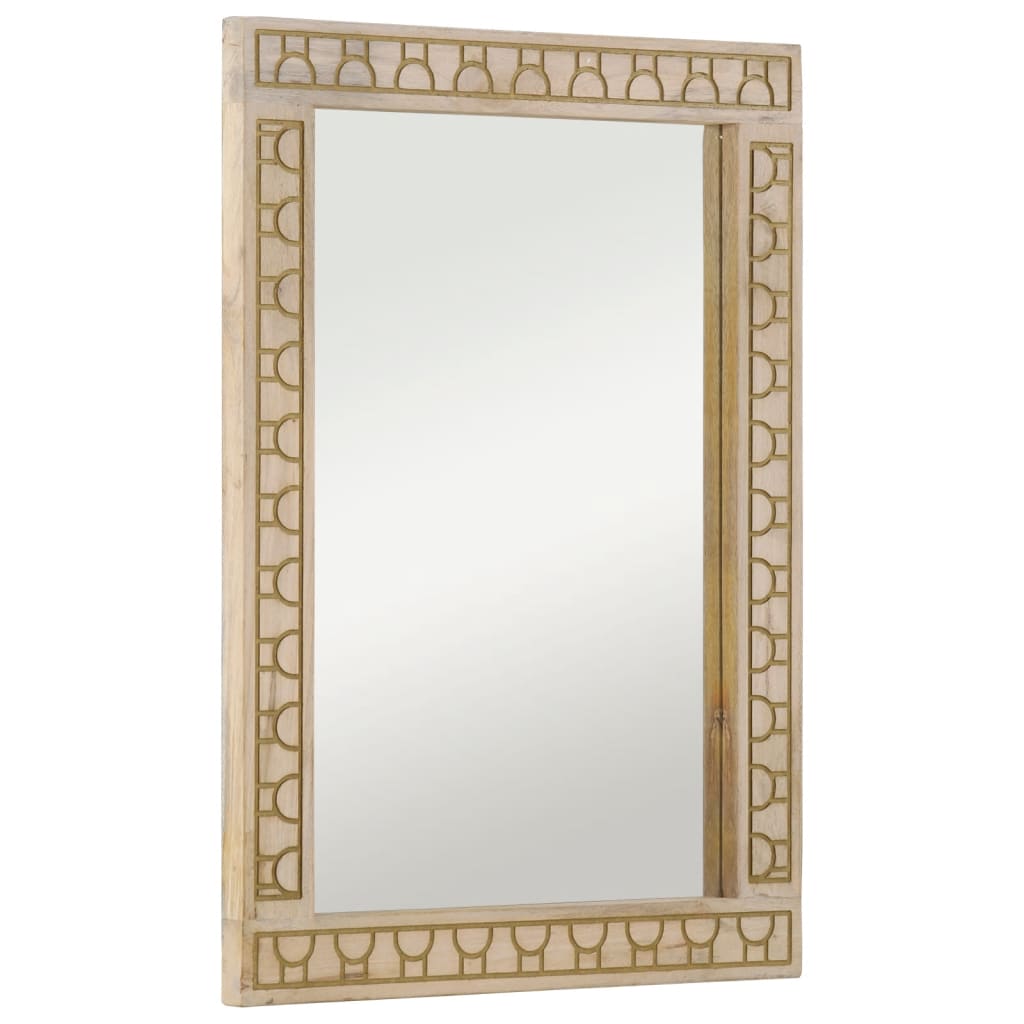 Espejo de baño 50x70x2,5 cm madera maciza de mango y cristal