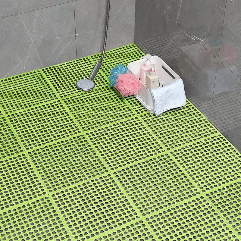 Tapis antidérapants de Massage d'épissure de salle de bains de 4 pièces, tapis de verrouillage de Drainage, carreaux de tapis de douche en PVC - 5
