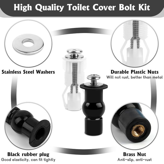 Colexy 5 Paio Fissaggi WC Sedile, Cerniere Copriwater Fori Ciechi Espansione Gomma Viti Rondella per Fissare Tavoletta WC, Viti Cerniera WC Viti Universali, Accessori Per Sedile WC Colexy 5 Paio Fissaggi WC Sedile, Cerniere Copriwater Fori Ciechi Espansione Gomma Viti Rondella per Fissare Tavoletta WC, Viti Cerniera WC Viti Universali, Accessori Per Sedile WC