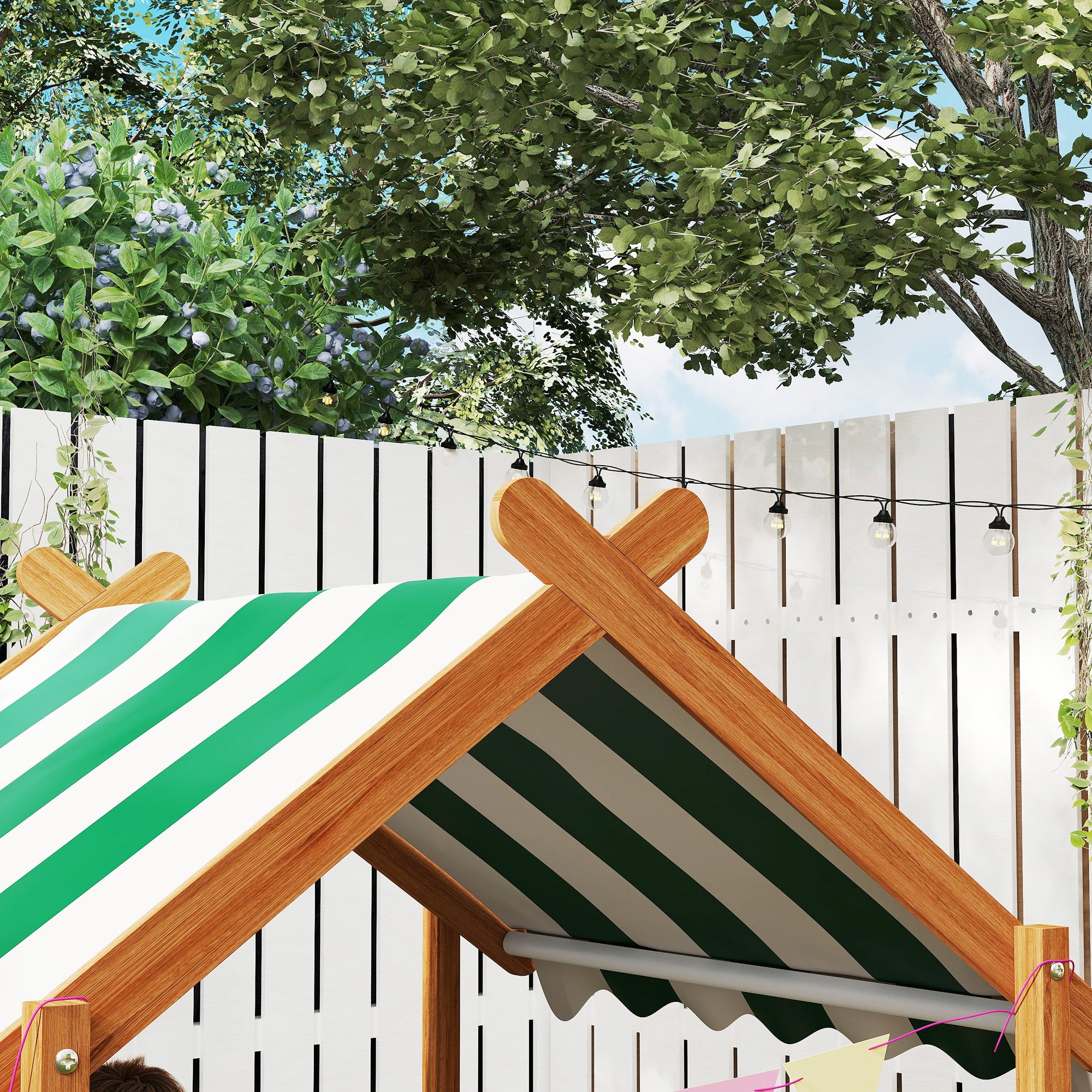Caixa de Areia para Crianças Outsunny em Madeira de Abeto Laranja 124x116x146 cm - 5