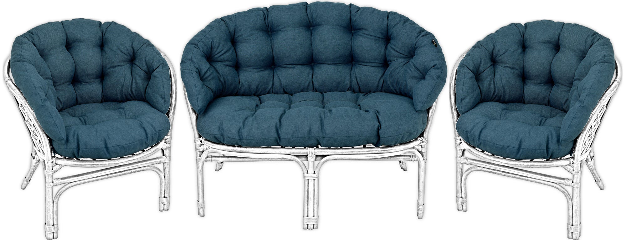 Poduszka na meble rattanowe wiklinowe AMPO komplet granatowy 1 szt.