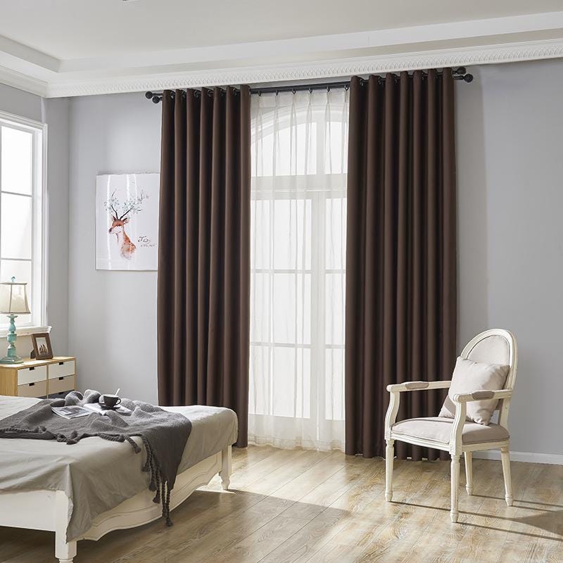 Mix and Match - Tende oscuranti per camera da letto, 90% oscuranti, tinta unita, in chiffon, a doppio strato, isolate termicamente per soggiorno, 132,1 cm x 63 L, 4 pezzi Mix and Match - Tende oscuranti per camera da letto, 90% oscuranti, tinta unita, in chiffon, a doppio strato, isolate termicamente per soggiorno, 132,1 cm x 63 L, 4 pezzi