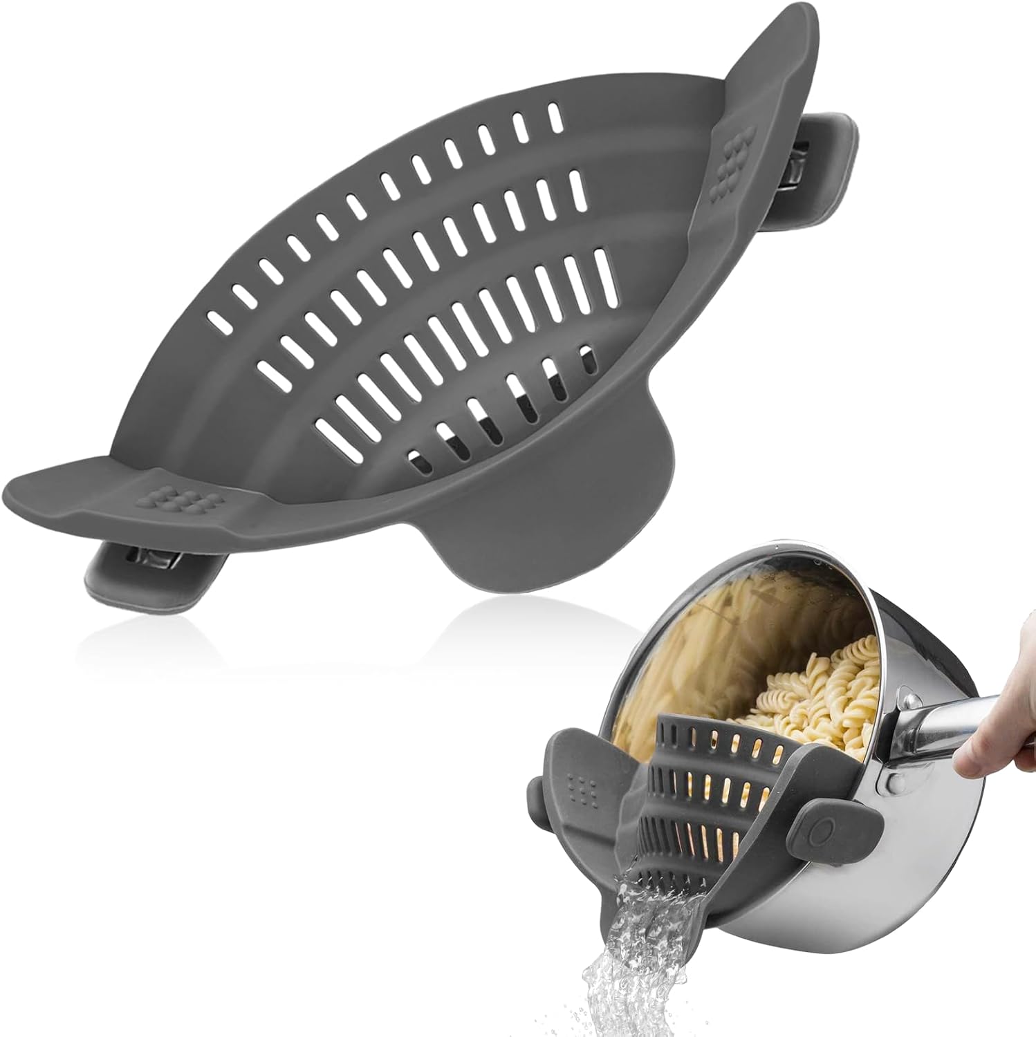 Passoire Universelle En Silicone à Clipser, Résistante à La Chaleur Bec Verseur Integre Mains Libres Pour Pates Legumes Bols Et Poeles 1 Piece 92204383