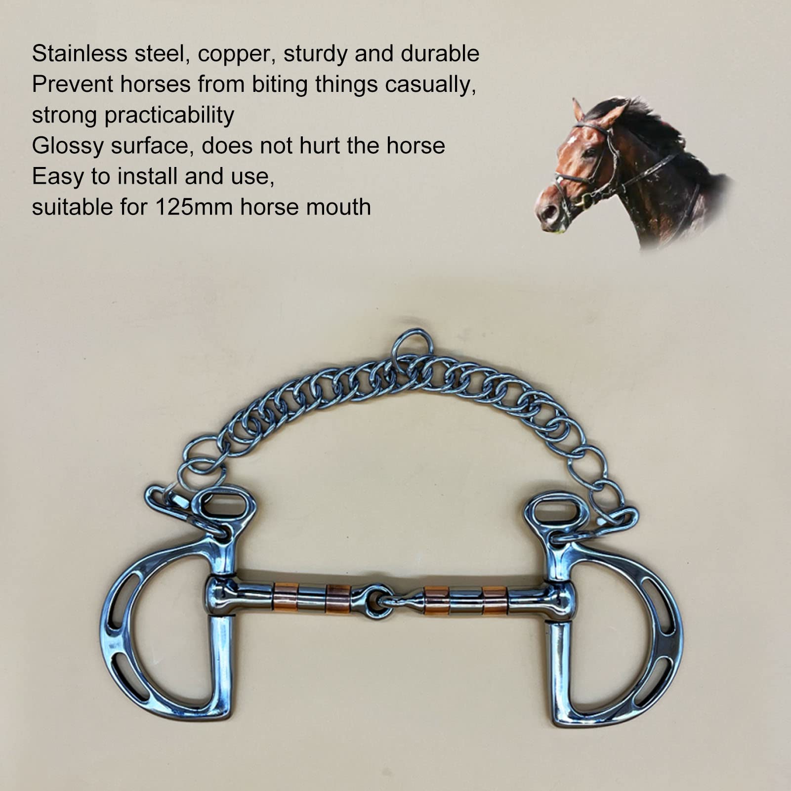 Mors De Cheval Western D Ring En Acier Inox, Embout Oeuf Et Rouleau Cuivre