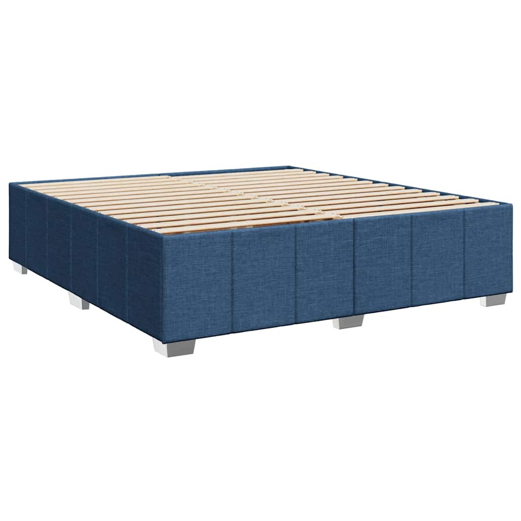 Maison Exclusive - Sommier à lattes de lit avec matelas Bleu 200x200 cm Tissu - 8
