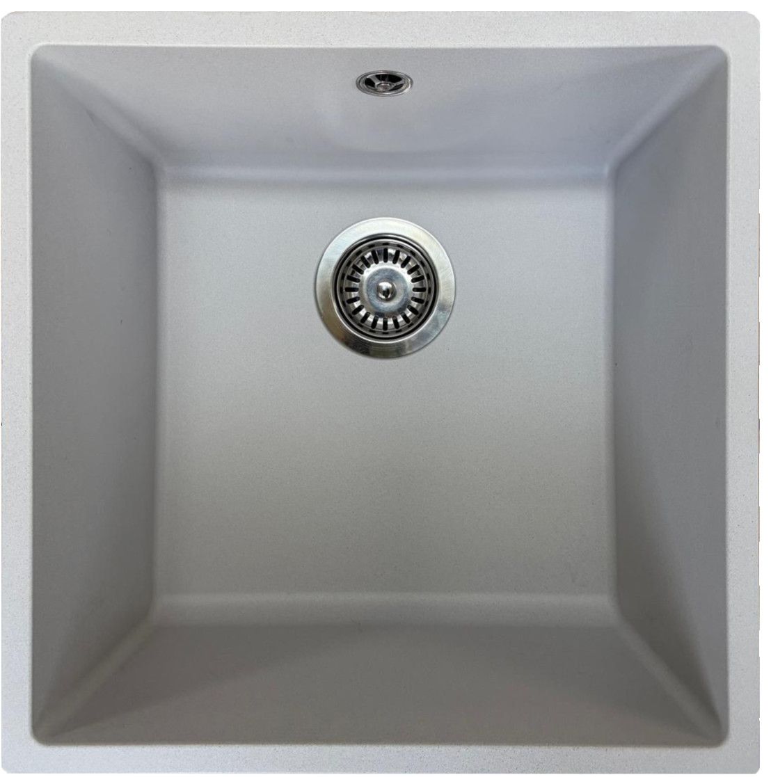 Fregadero de un seno gris bajo encimera- zentia 4040 - mueble 50 cm (45 encastre)