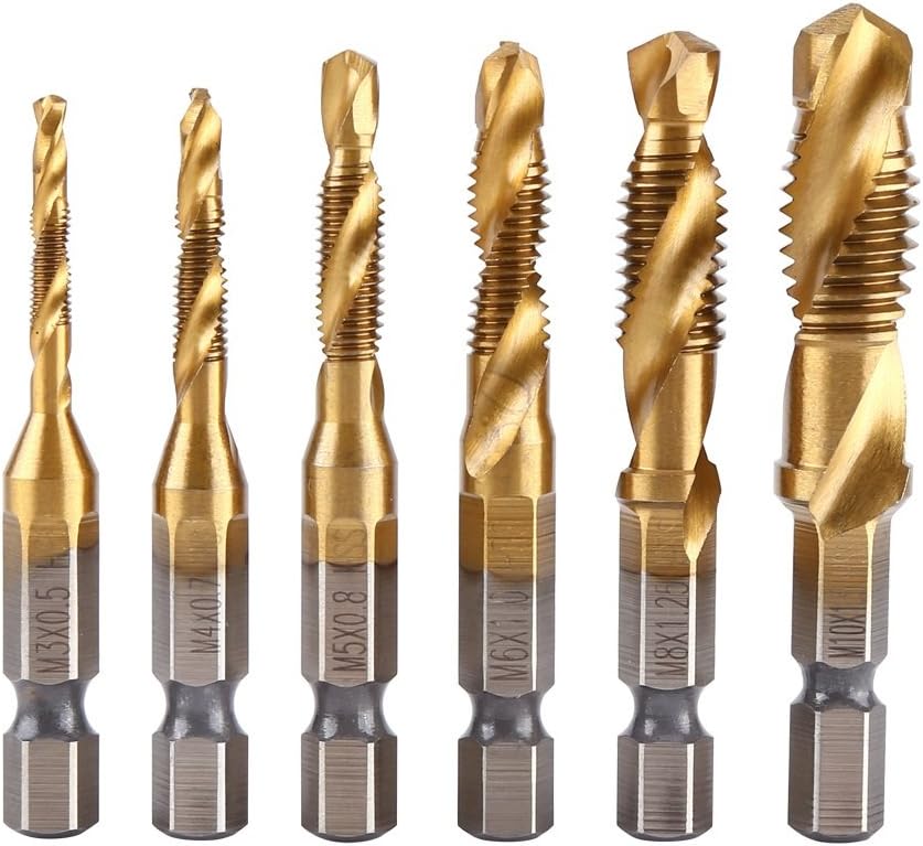 HSEAMALL Tarauds à main M3 M4 M5 M6 M8 Taraud à Filetage Métrique Clé à