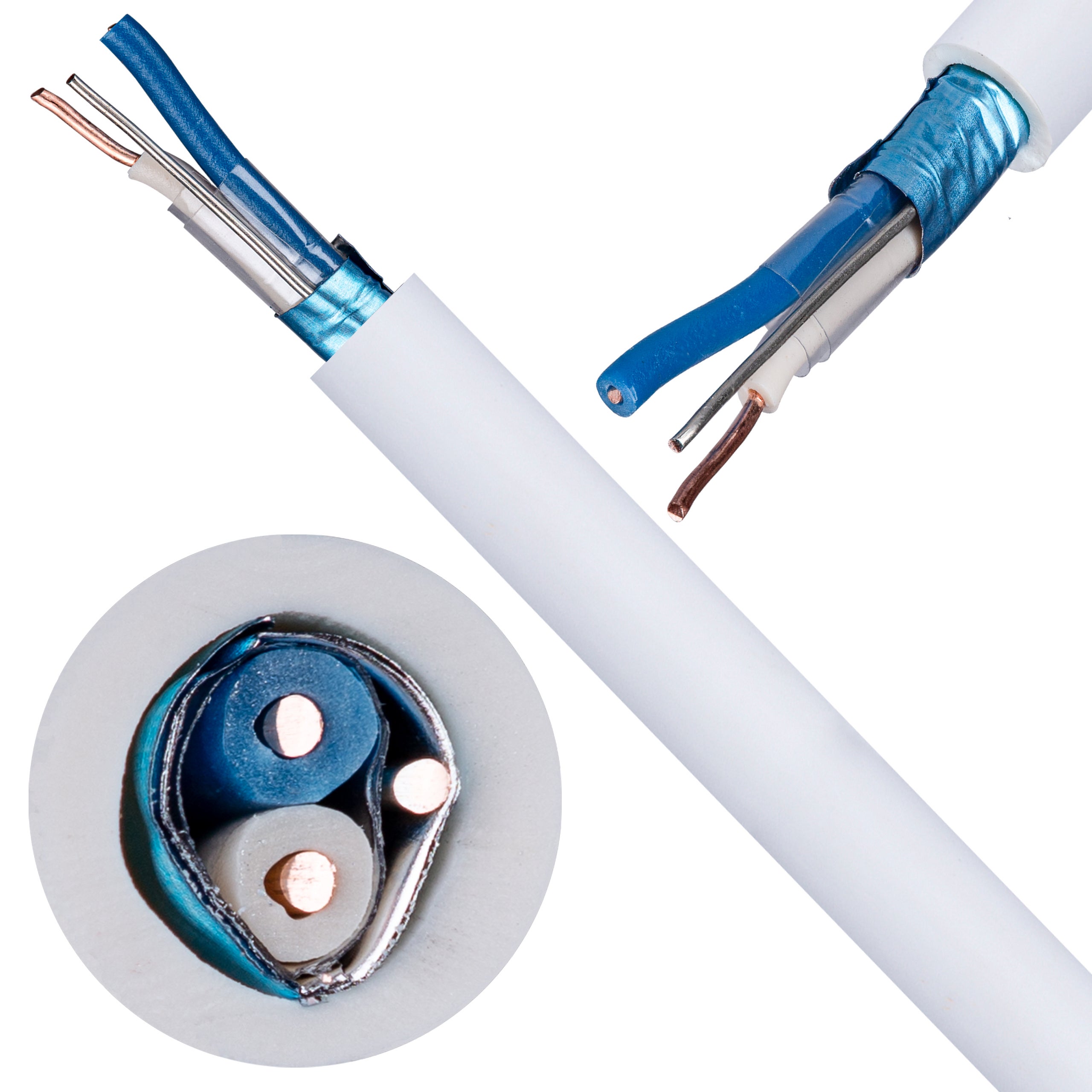 Kabel stacyjny parowany YTKSYekw 1x2x0,5mm2 biały 300V ekranowany drut Bitner 500m
