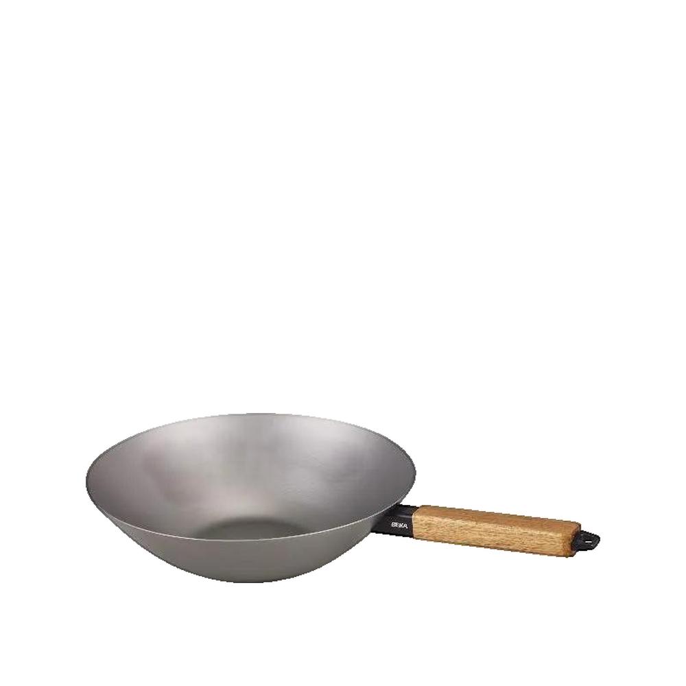 Patelnia wok Beka Nomad stal węglowa 31 cm uchwyt z drewna akacjowego