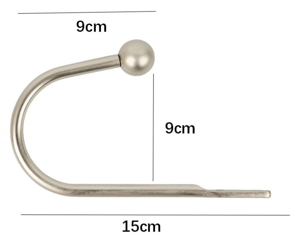 Rierdge - Set Di 4 Ganci Ferma Tende In Lega Di Zinco, Argento, Multiuso Per Tende, Cappelli, Asciugamani, Con Viti E Tasselli