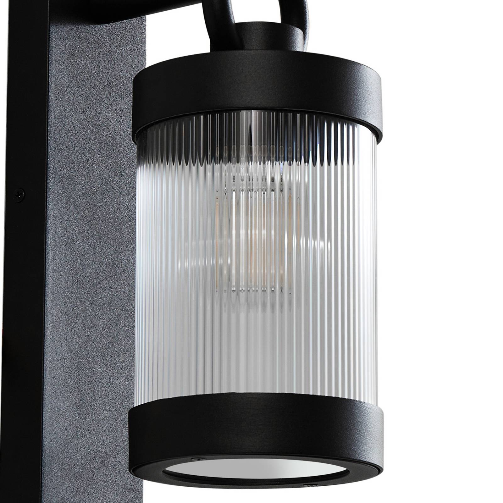 Lindby applique d'extérieur Yrene, 20cm, noir, capteur, riffle, Applique pour mur extérieur/façade de maison, maison, terrasse und balcon - 6