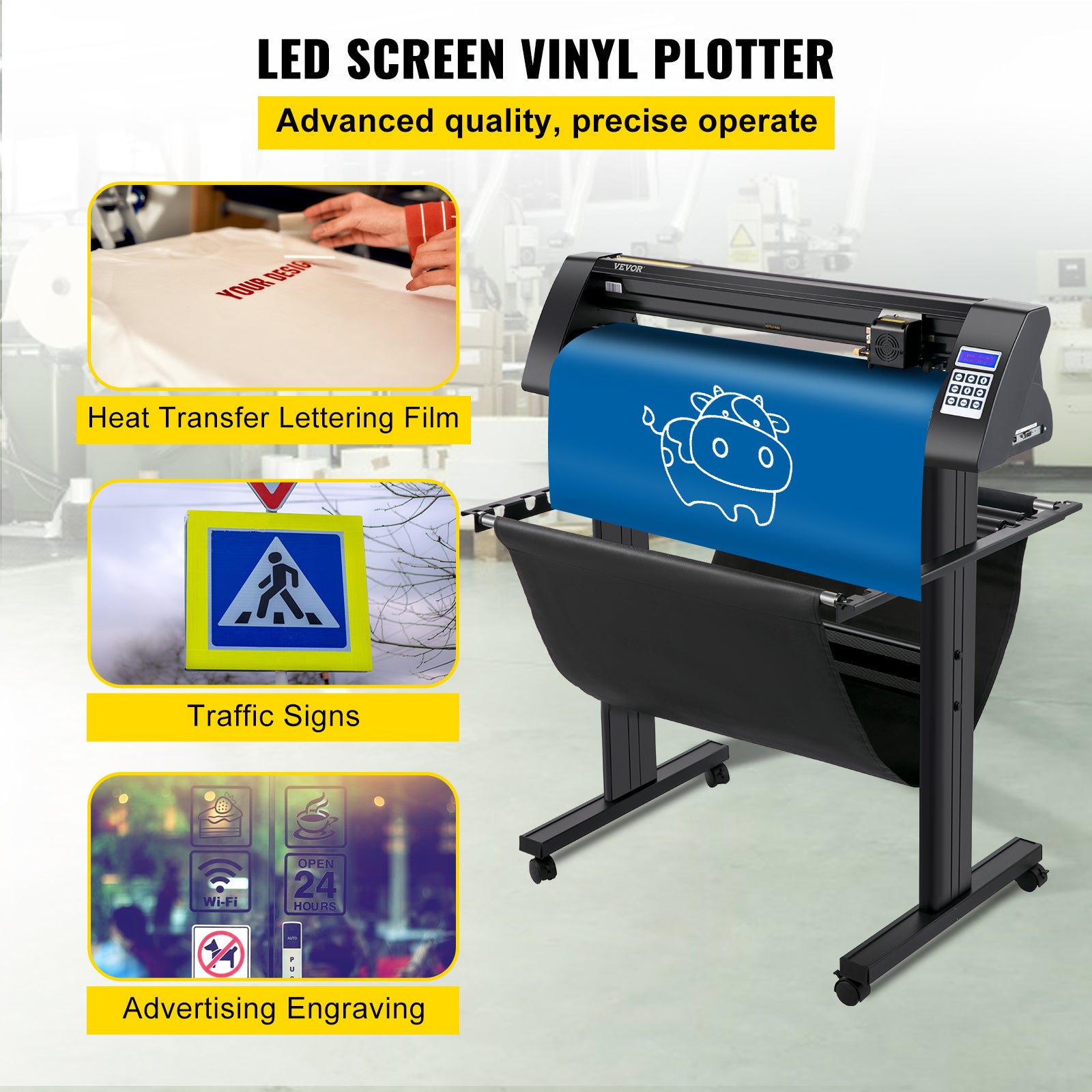 VEVOR Plotter de Découpe Vinyle 1350 mm, Traceur de Coupe Semi