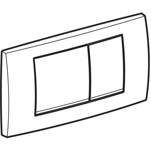 Placas de acionamento Geberit Twinline30, para descarga dupla, 115.899.KJ.1, Cor: branco - 2