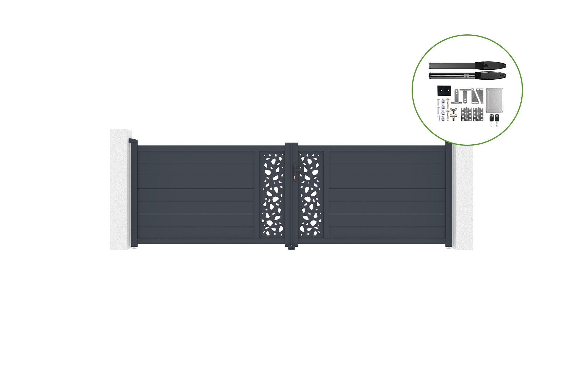 Brama skrzydłowa 4m SUNNY wys. 120cm aluminiowa + napęd HICKER B200