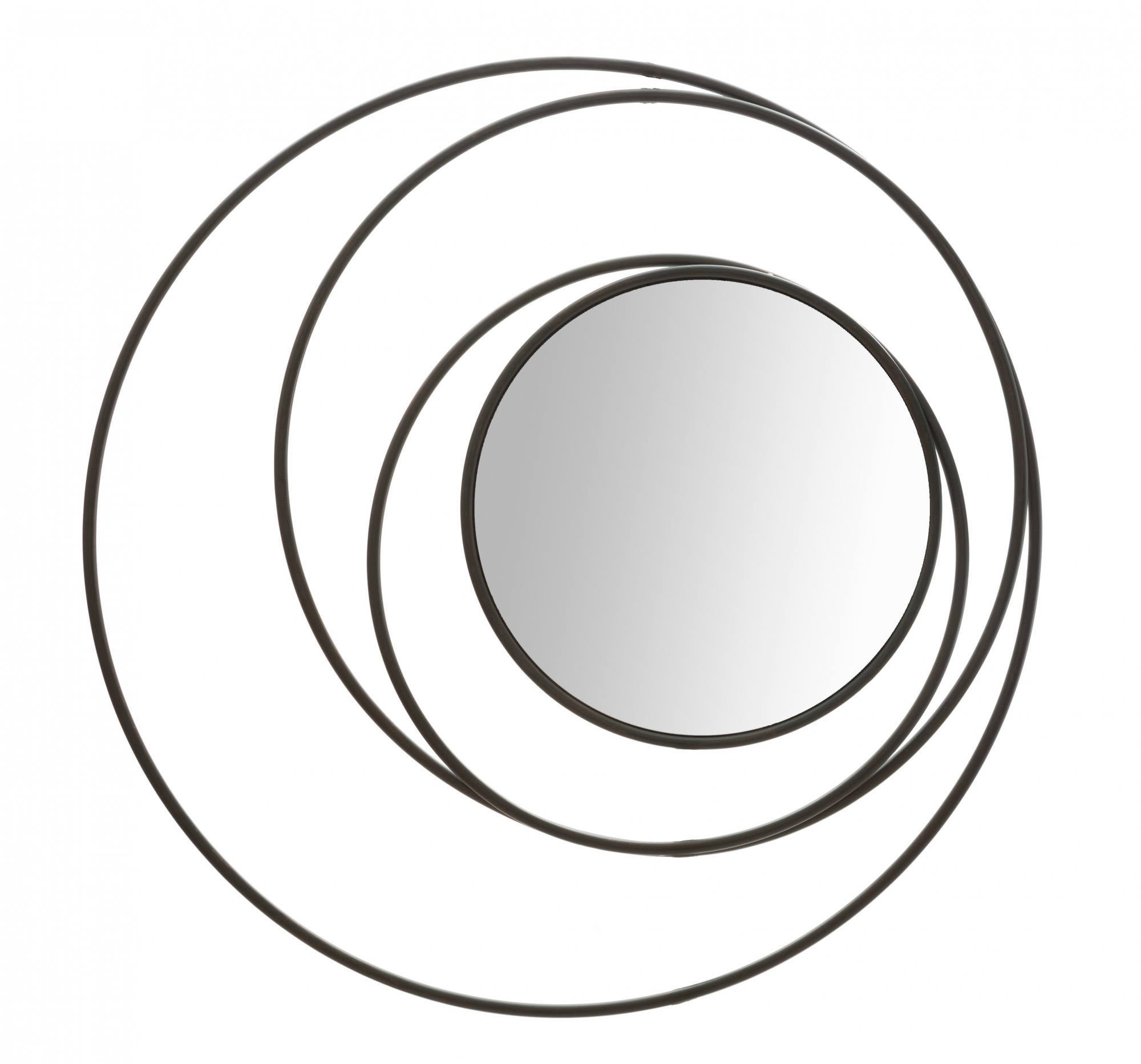 Miroir mural, fer et miroir, couleur noir, dimensions : 80 x 3 x 80 cm ...