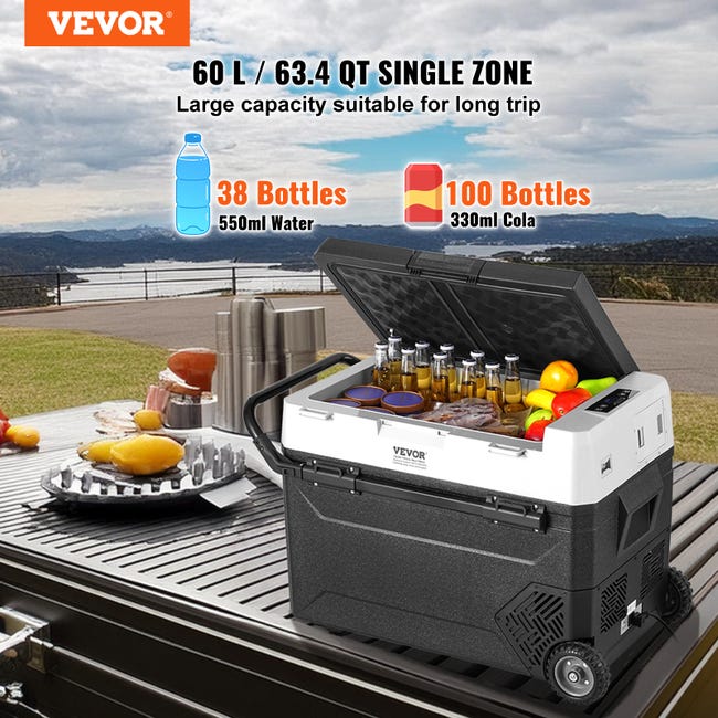 VEVOR Nevera De Compresión Portátil 12 L Mini Nevera Para Coche 12/24V
