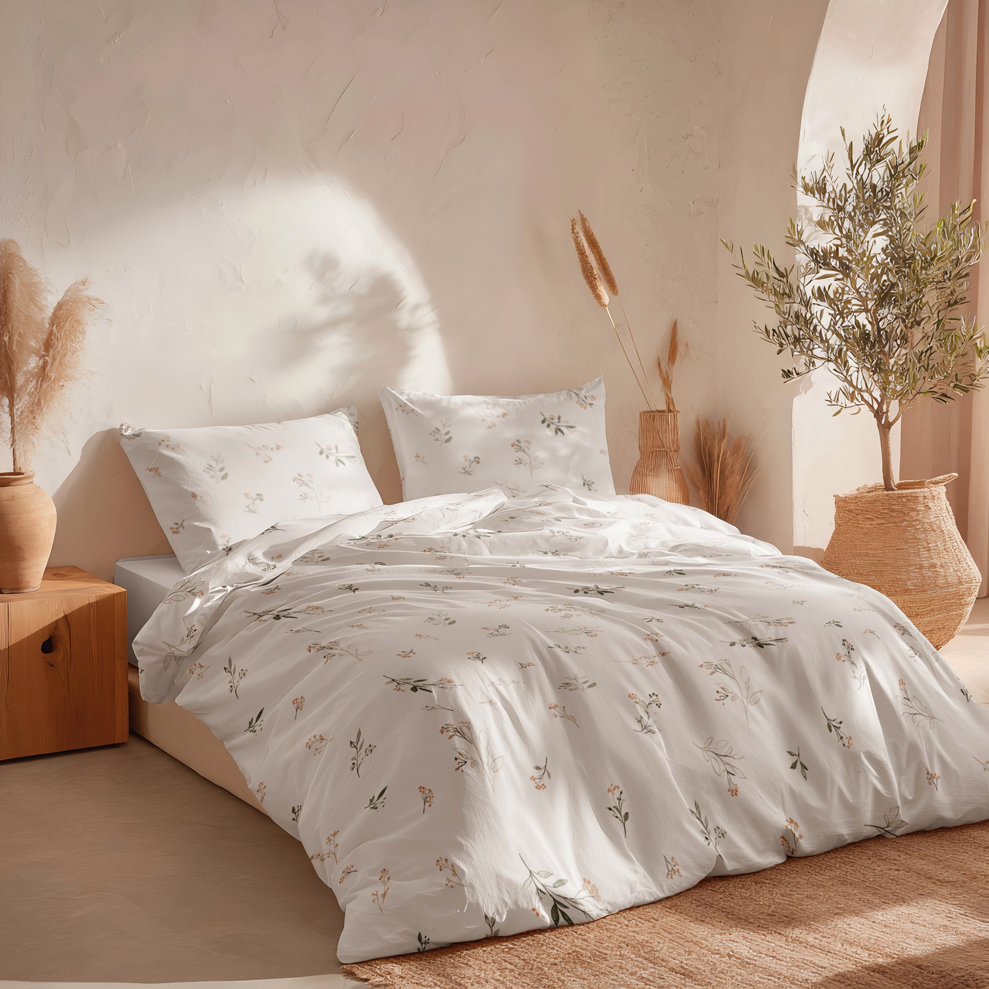 Juego funda nórdica 100% algodón cama 120/135 cm - 220x220 cm + 2(45x75) cm - Florisa - 2