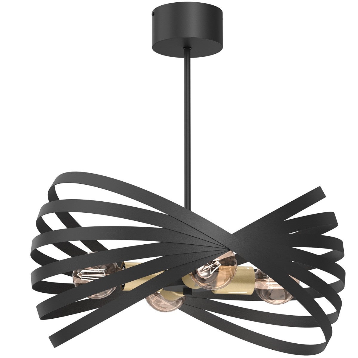 Lampa wisząca Sparkle czarny matowa-złoty mat 4xE27x15W wym: 58 x 50,5 x 50,5 cm metal Luminex