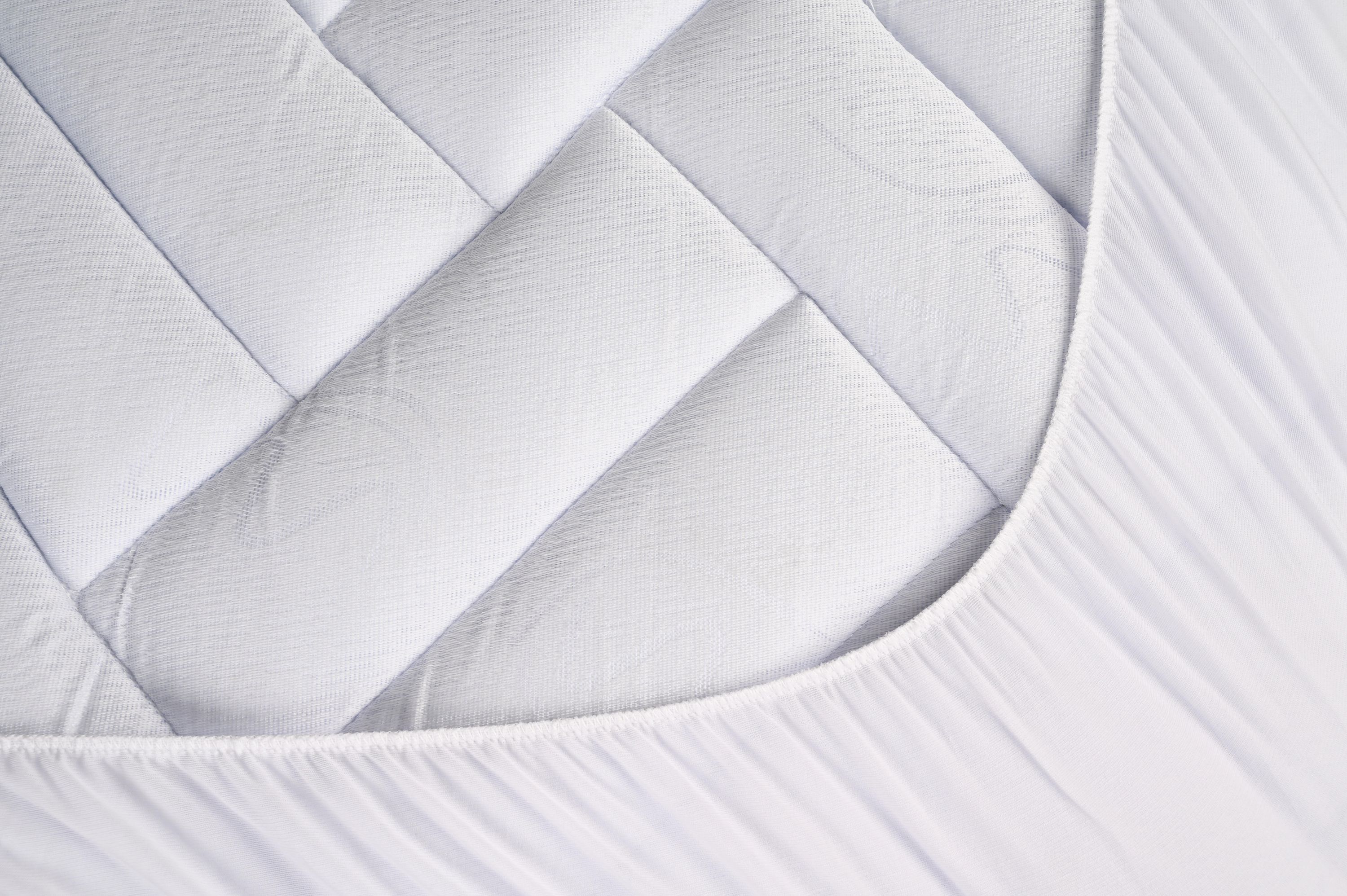 Coprimaterasso antiacaro in cotone bianco per letto da 135 cm - 6